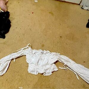 WORN ONCE Polly shirt in white; size 6. Will show a photo with it on if needed.